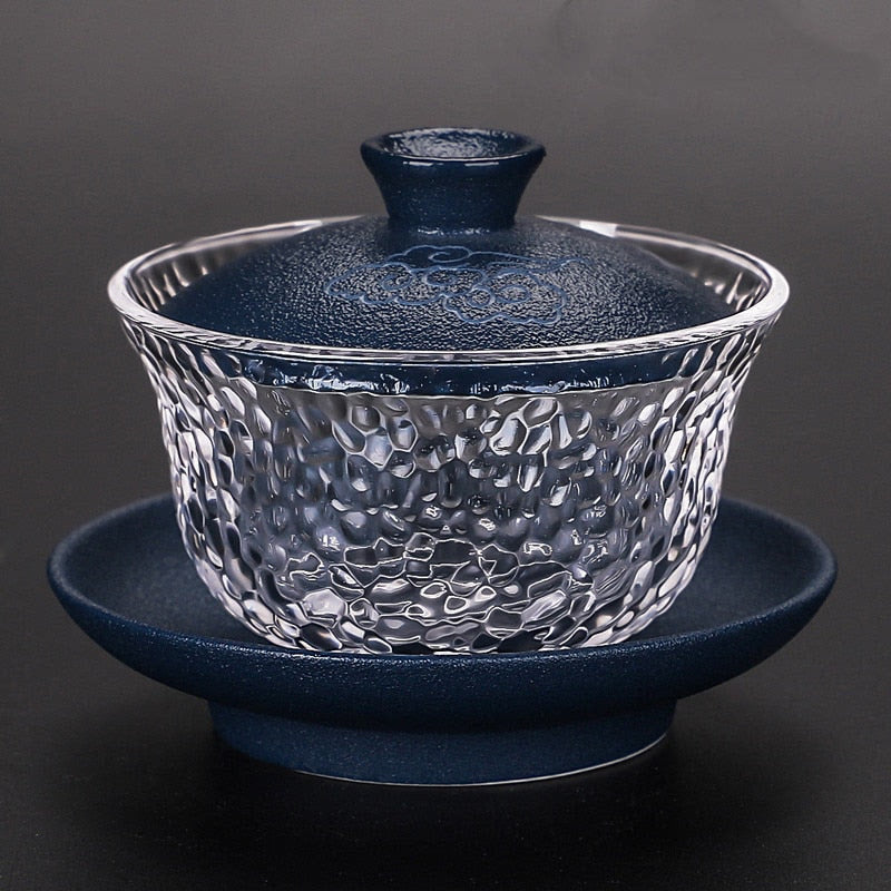 Japanese-style Heat-resistant Glass Gaiwan Ceramic with Cover Teacup Tea Maker Household Transparent Tea Bowl Boutique Tea Set acacuss