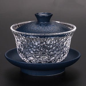 Japanese-style Heat-resistant Glass Gaiwan Ceramic with Cover Teacup Tea Maker Household Transparent Tea Bowl Boutique Tea Set acacuss