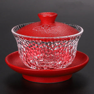 Japanese-style Heat-resistant Glass Gaiwan Ceramic with Cover Teacup Tea Maker Household Transparent Tea Bowl Boutique Tea Set acacuss