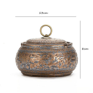 Japanese style rusty ashtray ceramic ancient well ashtray smoke cup home living room decoration office tea desktop ornaments acacuss