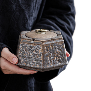 Japanese style rusty ashtray ceramic ancient well ashtray smoke cup home living room decoration office tea desktop ornaments acacuss