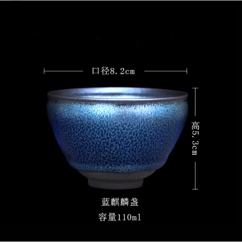Jian zhan Handmade Blue Sky Tenmoku Tea Cup Natural Clay Glaze Fire in Kiln under 1300 Celcius Porcelain Tea Bowl Ceramic Teacup acacuss