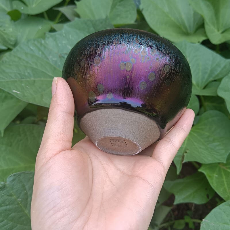 Jian zhan Kiln Change Tenmoku Tea Cup Glorious Color Change Tea Bowl Ceramic Chinese Intangible Cultural Heritage Gift Box acacuss