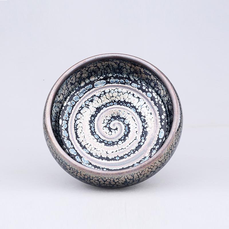 Jian zhan Swirl Tenmoku Tea Cup Natural Clay Glaze Fire in Kiln under 1300 Celcius Porcelain Tea Bowl Ceramic Teacup acacuss