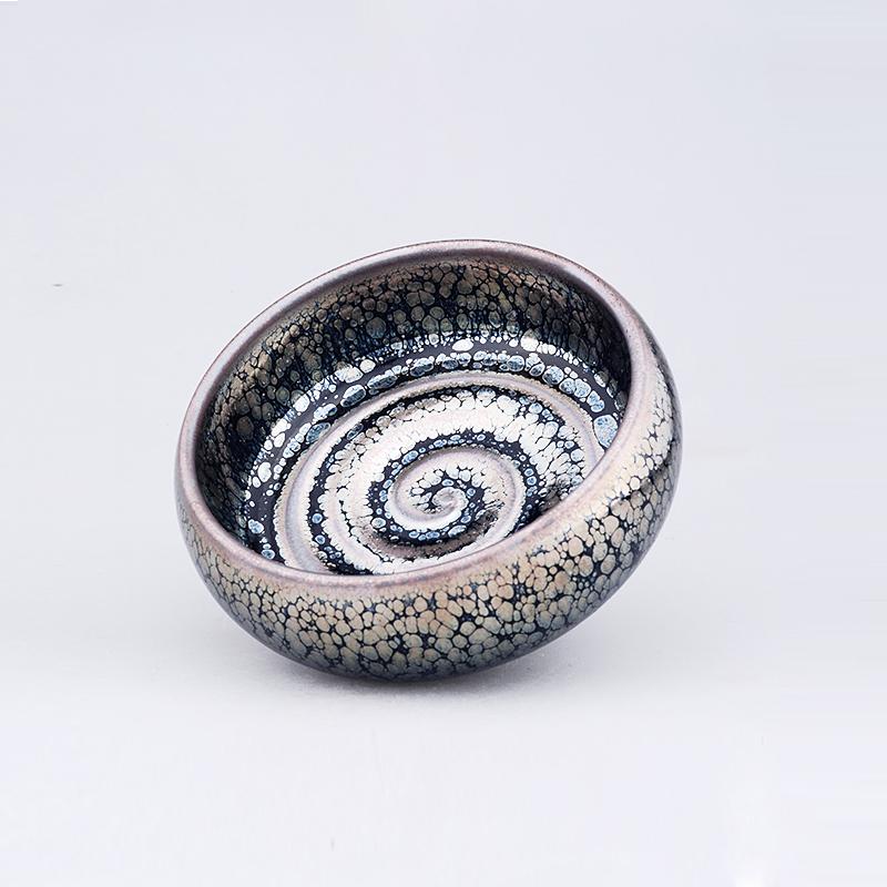 Jian zhan Swirl Tenmoku Tea Cup Natural Clay Glaze Fire in Kiln under 1300 Celcius Porcelain Tea Bowl Ceramic Teacup acacuss