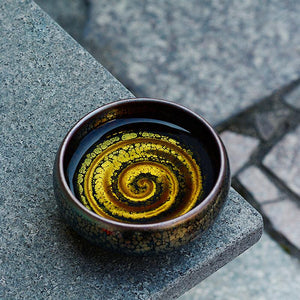 Jian zhan Swirl Tenmoku Tea Cup Natural Clay Glaze Fire in Kiln under 1300 Celcius Porcelain Tea Bowl Ceramic Teacup acacuss