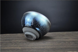 Jianzhan China Teacups Song Craftmanship Tenmoku Pottery Glaze Bowl Blue Dinkware Tea Service Tea Gift Sets acacuss