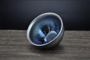 Jianzhan China Teacups Song Craftmanship Tenmoku Pottery Glaze Bowl Blue Dinkware Tea Service Tea Gift Sets acacuss
