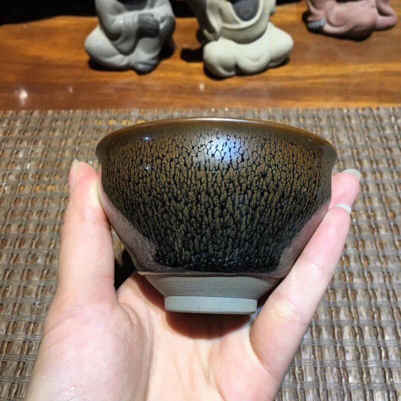 Jianzhan Chinese Porcelain Tea Cup Historic Style Tenmoku Glaze Handmade Natural Environmental Friendly acacuss