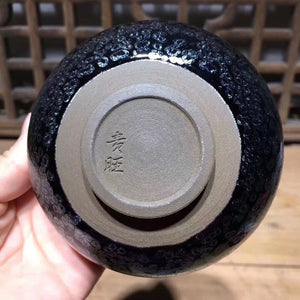 Jianzhan Chinese Traditional Skill Tenmoku Tea Bowl Sky Eye Drinkware Matcha Chawan Bowl Oil Spot Japanese Tea Utensils Handmade acacuss