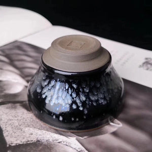 Jianzhan Chinese Vintage Tea Cup Jian Ware Handleless Tea Cups Oil Glaze Tenmoku Pottery Health Benefits more use more beautiful acacuss