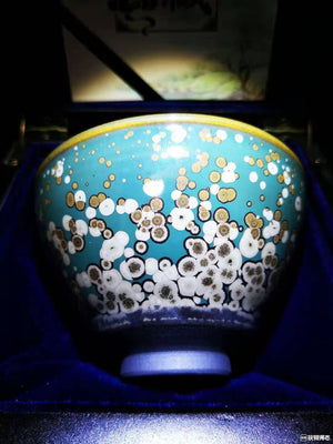 Jianzhan Chinese Vintage Tea Cup Tea Cups Oil Glaze Tenmoku Pottery HealthGift box for self use(Mo mei) acacuss