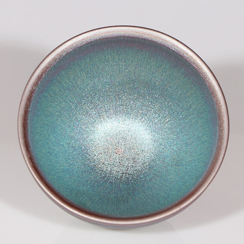 Jianzhan Colorful Tenmoku Tea Bowl Cup Tea Porcelain Handmade Under-glazed Technique for Tea Ceremony Tea Service cup and cup acacuss