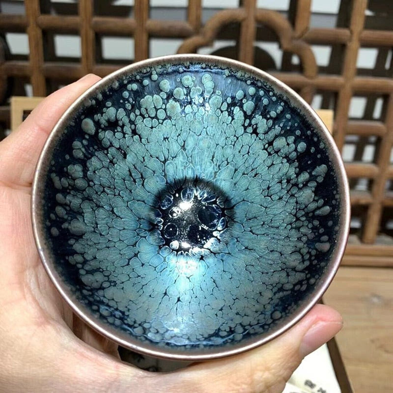 Jianzhan Giftbox 2pcs/set Beautiful Tenmoku Teacups China Porcelain Tea Bowl Heat-resistant Kiln Fired Eco-friendly acacuss
