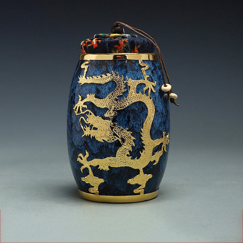 Jianzhan Gold InLaid Tea Caddy Sealed Storage Coffee Canister  - Kung Fu Tea Set Kitchen Tank Storage Tank Tea Set Accessories - acacuss