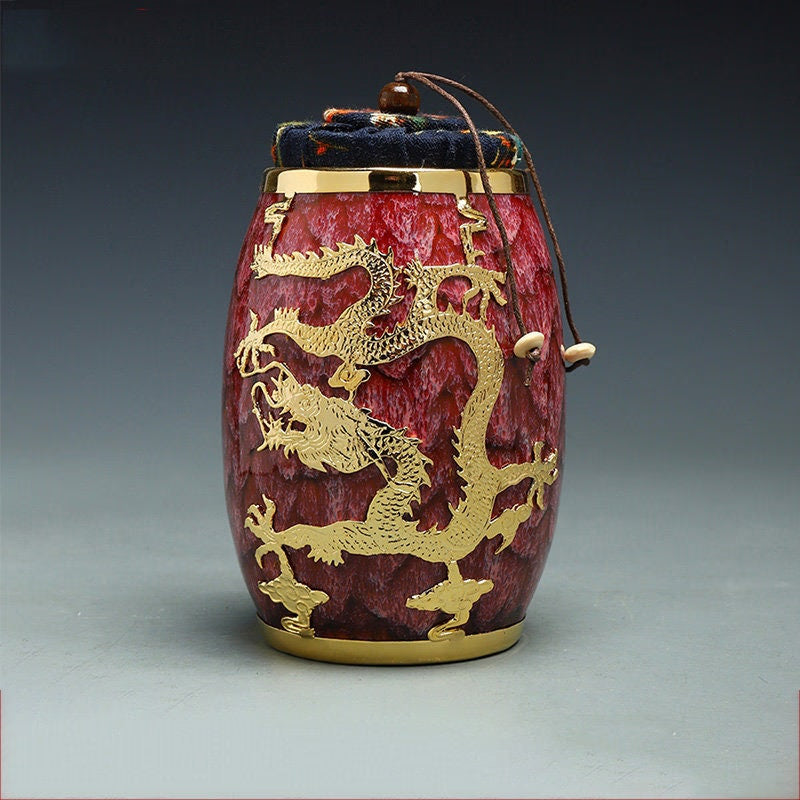 Jianzhan Gold InLaid Tea Caddy Sealed Storage Coffee Canister  - Kung Fu Tea Set Kitchen Tank Storage Tank Tea Set Accessories - acacuss