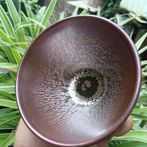 Jianzhan Pink Tenmoku Teacup Beautiful Glaze Special Shape Natural Clay Fired in Kiln Gift Chinese Song Dynasty's Crafts Culture acacuss