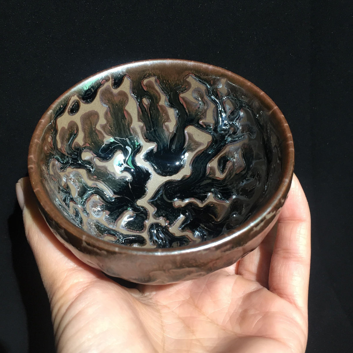Jianzhan Unique Tree Style Tenmoku Tea Cup Natural Ore Glazed Chinese Traditional Kiln Bowl Ceramic Teaware Tea Ceremony Kung Fu acacuss