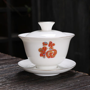 Jingdezhen Ceramic Gaiwan Chinese White Porcelain Teaset Tea Bowl Large Capacity Teacup Saucer Set Home Tea Maker Teaware Gifts acacuss