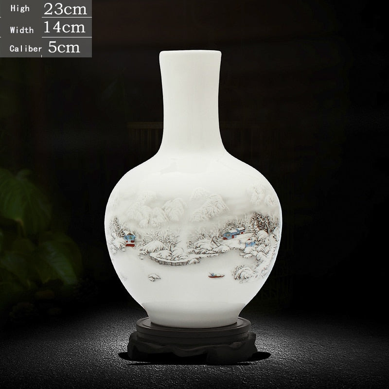 Jingdezhen Ceramic Vase Vintage Chinese Traditional Vases Home Decoration Animal Vase Fine Smooth Surface Furnishing Articles acacuss