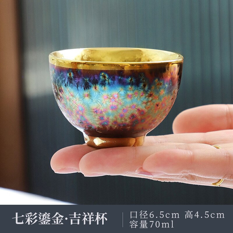 Jun Kiln Peacock Gilt Teacup Jianzhan Master Cup Ceramic Tea Cup Kung Fu Tea Set Hat Cup Colorful Teacup Chinese Tea Set Teaware acacuss