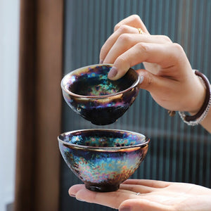 Jun Kiln Peacock Gilt Teacup Jianzhan Master Cup Ceramic Tea Cup Kung Fu Tea Set Hat Cup Colorful Teacup Chinese Tea Set Teaware acacuss
