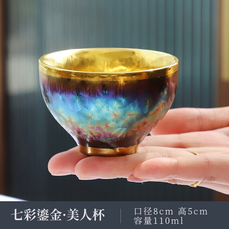 Jun Kiln Peacock Gilt Teacup Jianzhan Master Cup Ceramic Tea Cup Kung Fu Tea Set Hat Cup Colorful Teacup Chinese Tea Set Teaware acacuss
