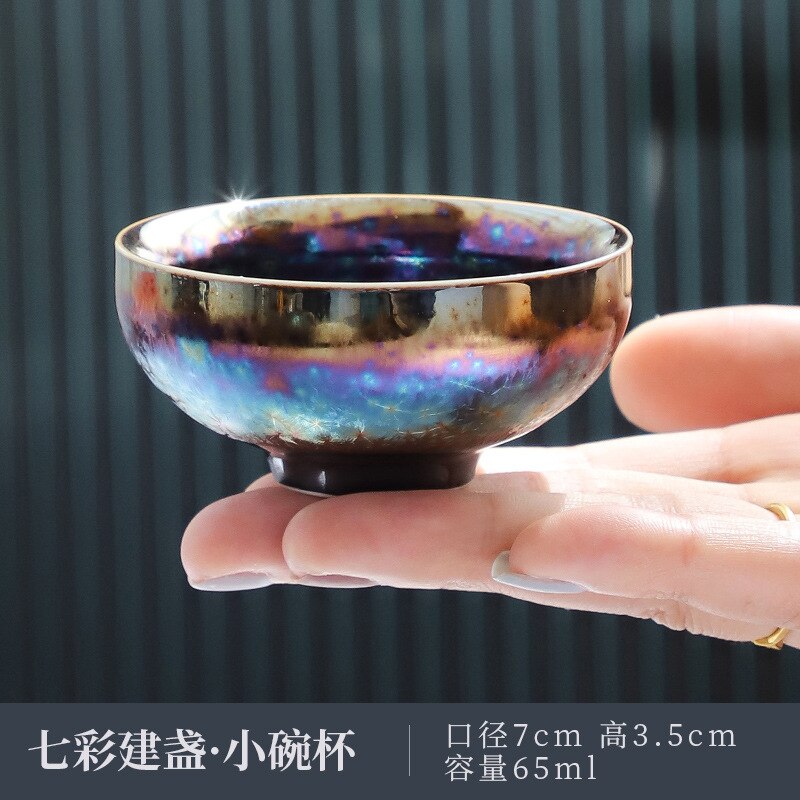 Jun Kiln Peacock Gilt Teacup Jianzhan Master Cup Ceramic Tea Cup Kung Fu Tea Set Hat Cup Colorful Teacup Chinese Tea Set Teaware acacuss
