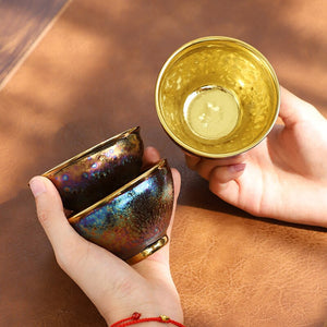 Jun Kiln Peacock Gilt Teacup Jianzhan Master Cup Ceramic Tea Cup Kung Fu Tea Set Hat Cup Colorful Teacup Chinese Tea Set Teaware acacuss
