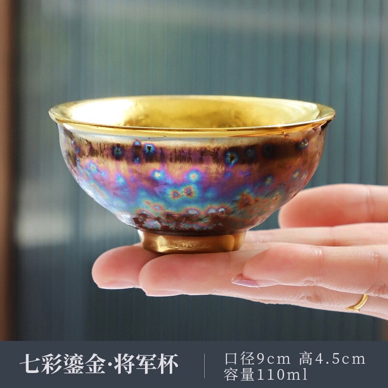 Jun Kiln Peacock Gilt Teacup Jianzhan Master Cup Ceramic Tea Cup Kung Fu Tea Set Hat Cup Colorful Teacup Chinese Tea Set Teaware acacuss