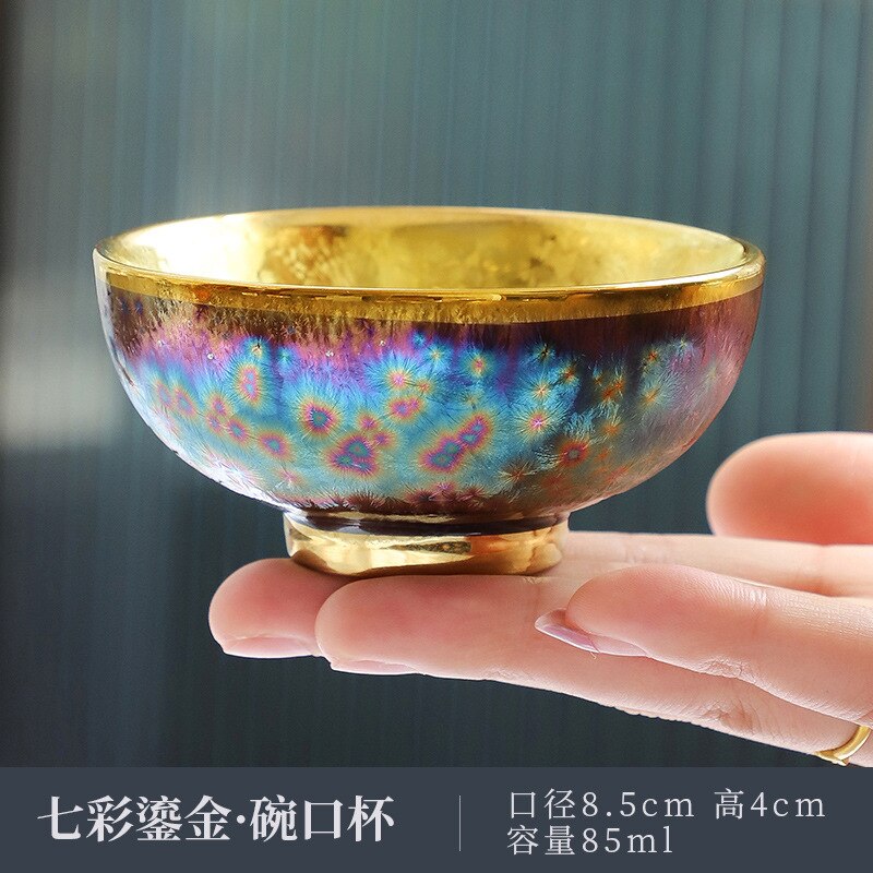 Jun Kiln Peacock Gilt Teacup Jianzhan Master Cup Ceramic Tea Cup Kung Fu Tea Set Hat Cup Colorful Teacup Chinese Tea Set Teaware acacuss