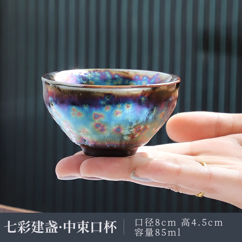 Jun Kiln Peacock Gilt Teacup Jianzhan Master Cup Ceramic Tea Cup Kung Fu Tea Set Hat Cup Colorful Teacup Chinese Tea Set Teaware acacuss