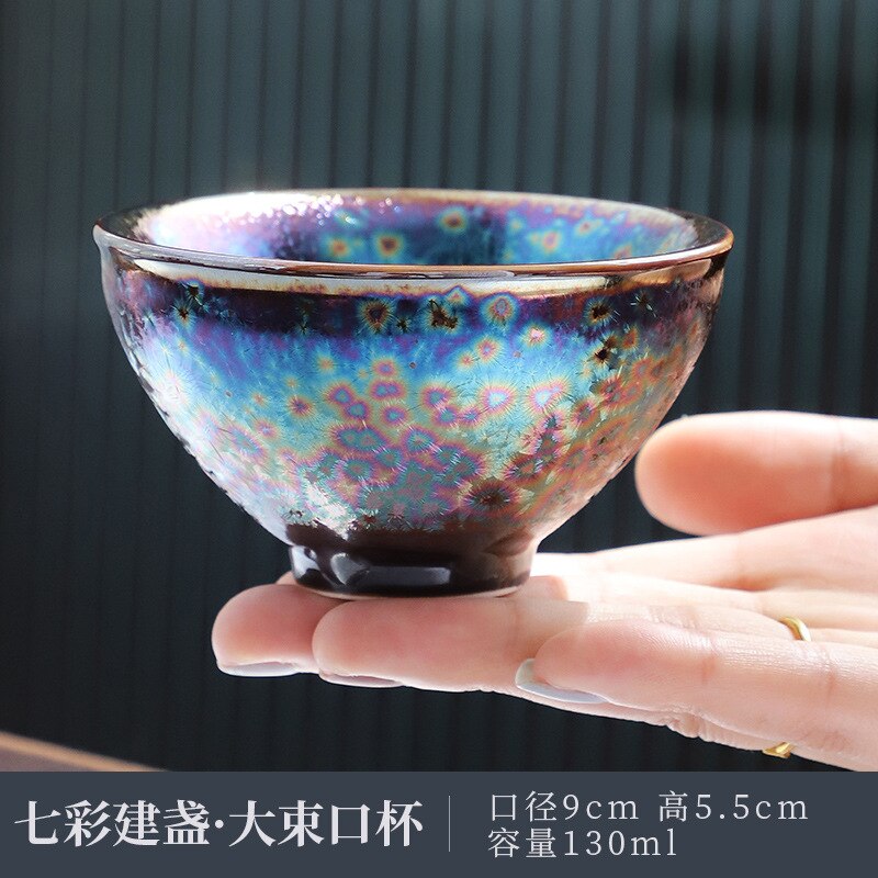 Jun Kiln Peacock Gilt Teacup Jianzhan Master Cup Ceramic Tea Cup Kung Fu Tea Set Hat Cup Colorful Teacup Chinese Tea Set Teaware acacuss
