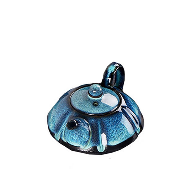 Jun kiln change glaze teapot,temmoku glaze pot Handmade kettle kung fu teapot Chinese tea ceremony supplies teapot 180ml acacuss