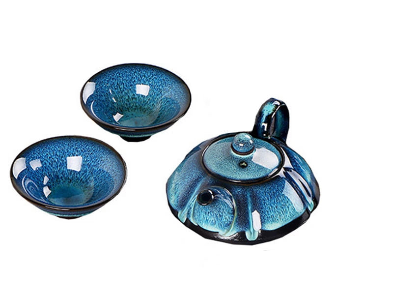 Jun kiln change glaze teapot,temmoku glaze pot Handmade kettle kung fu teapot Chinese tea ceremony supplies teapot 180ml acacuss