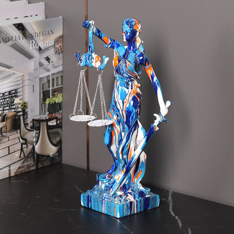 Justice Goddess Statue Resin Crafts Living Room Desktop Decoration Office Desk Miniature Figurines Modern Nordic Art Home Decor acacuss