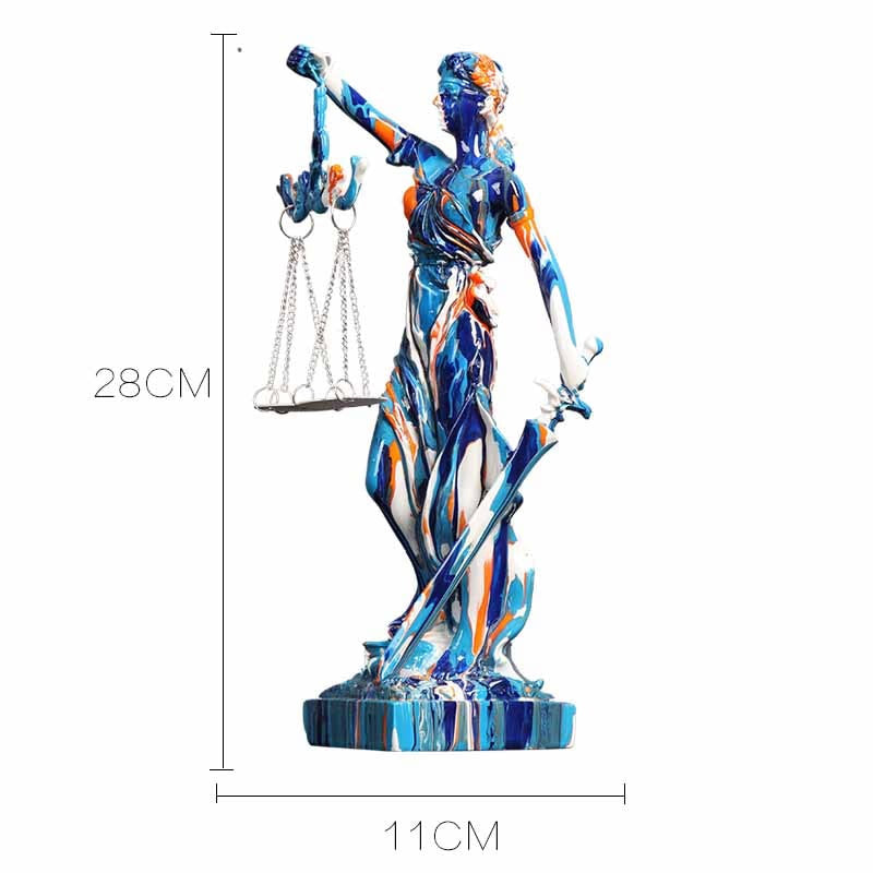Justice Goddess Statue Resin Crafts Living Room Desktop Decoration Office Desk Miniature Figurines Modern Nordic Art Home Decor acacuss