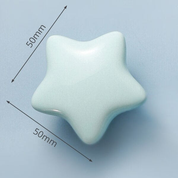 KAK Ceramic Cartoon Furniture Knobs Kids Room Drawer Closet Handles for Cabinets Colorful Cloud Star Kitchen Handle Hardware acacuss