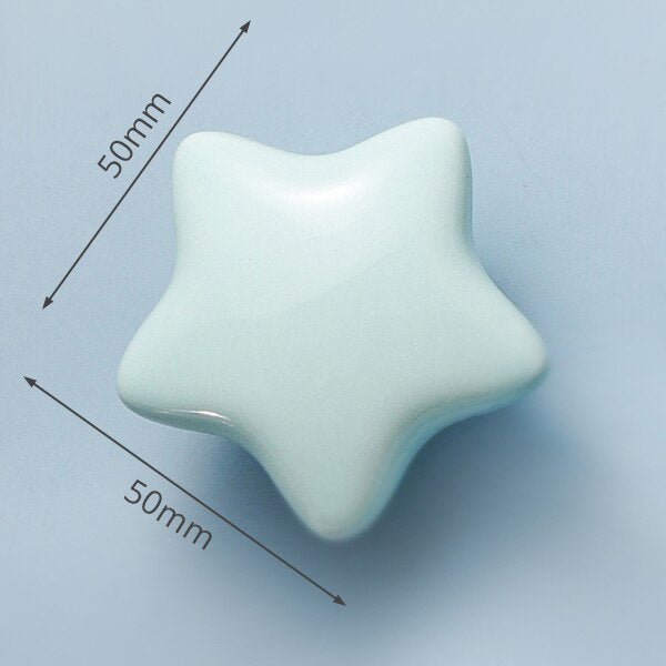 KAK Ceramic Cartoon Furniture Knobs Kids Room Drawer Closet Handles for Cabinets Colorful Cloud Star Kitchen Handle Hardware acacuss