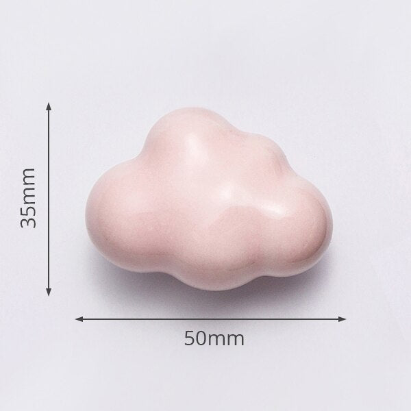 KAK Ceramic Cartoon Furniture Knobs Kids Room Drawer Closet Handles for Cabinets Colorful Cloud Star Kitchen Handle Hardware acacuss