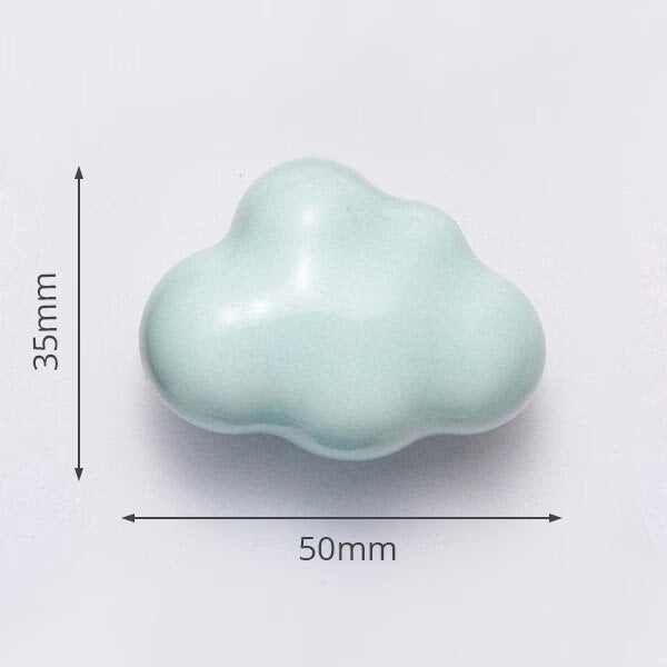 KAK Ceramic Cartoon Furniture Knobs Kids Room Drawer Closet Handles for Cabinets Colorful Cloud Star Kitchen Handle Hardware acacuss