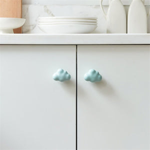 KAK Ceramic Cartoon Furniture Knobs Kids Room Drawer Closet Handles for Cabinets Colorful Cloud Star Kitchen Handle Hardware acacuss