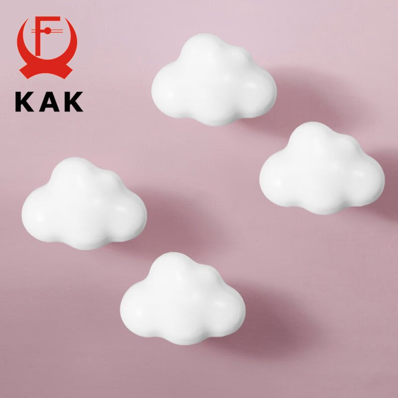 KAK Ceramic Cartoon Furniture Knobs Kids Room Drawer Closet Handles for Cabinets Colorful Cloud Star Kitchen Handle Hardware acacuss