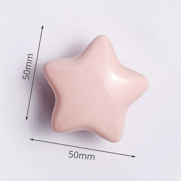 KAK Ceramic Cartoon Furniture Knobs Kids Room Drawer Closet Handles for Cabinets Colorful Cloud Star Kitchen Handle Hardware acacuss