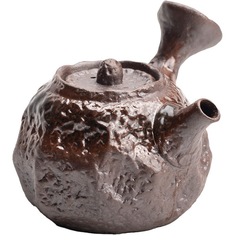 Kiln Change Ceramic Small Capacity Tea Set Teapot Clear Water Wood Fired Ceramic Small Teapot Pottery Fan Single Pot Infuser Bar acacuss