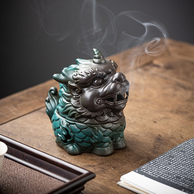 Kirin Plate Incense Stove Eaglewood Sandalwood Home Indoor Tea Table Incense Tea Ceremony Zen Ceramic Decoration Incense Burner acacuss