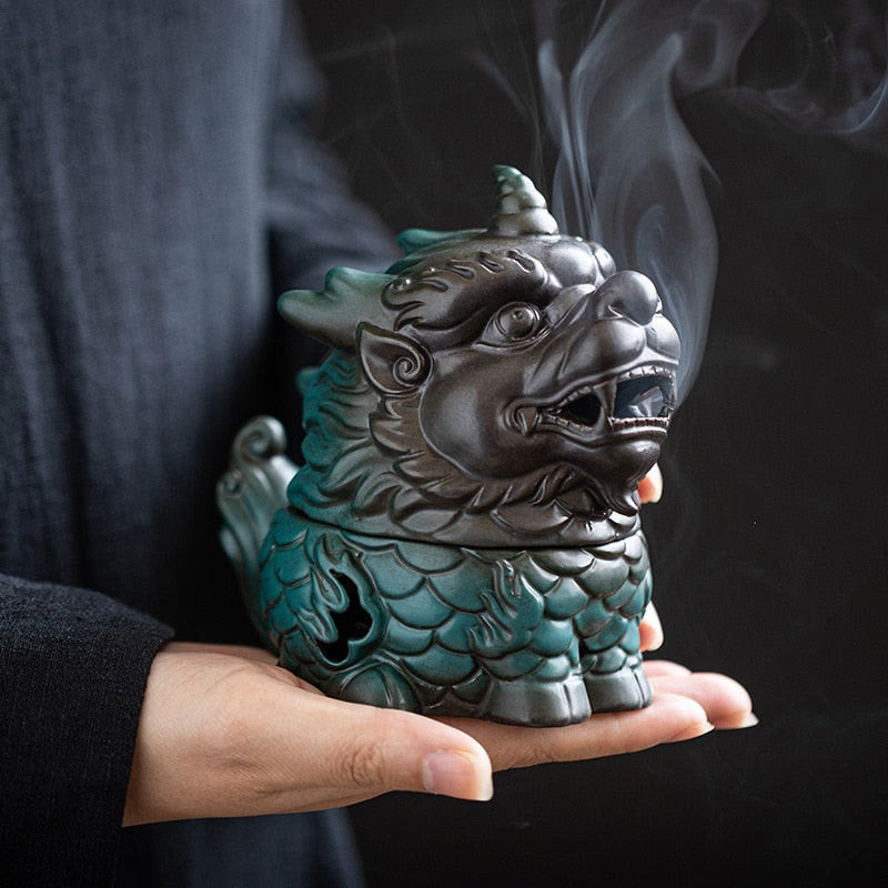 Kirin Plate Incense Stove Eaglewood Sandalwood Home Indoor Tea Table Incense Tea Ceremony Zen Ceramic Decoration Incense Burner acacuss