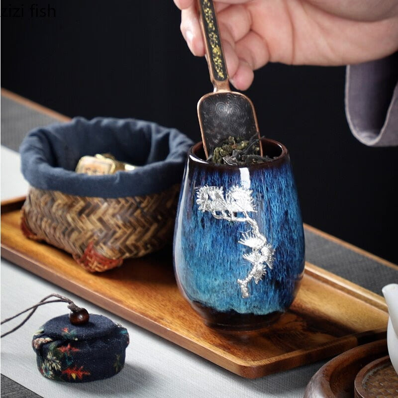 ACACUSS Kitchen Canister Storage spice & coffee jars | Retro Stoneware | Ceramic Airtight pot Gong Fu | Candy Can - ACACUSS