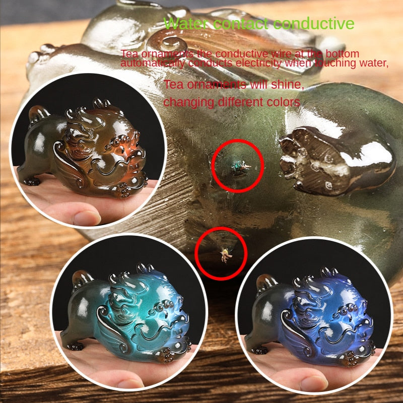 Kitchen,Dining & Bar Resin Luminous Tea Ornaments Ornaments Crystal Clear Ornament Tea Table Accessories Color Changing Tea Set acacuss