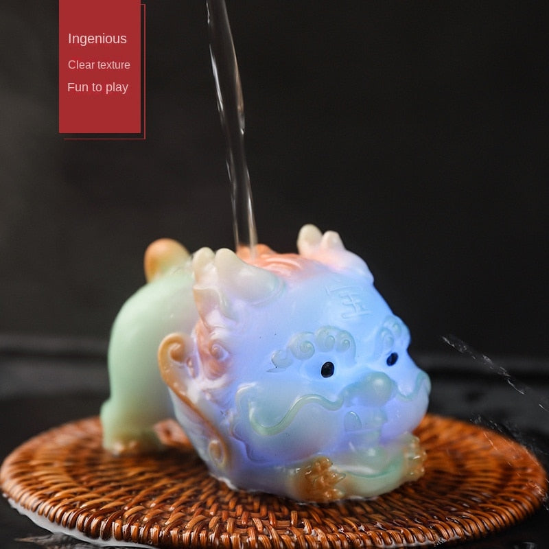 Kitchen,Dining & Bar Resin Luminous Tea Ornaments Ornaments Crystal Clear Ornament Tea Table Accessories Color Changing Tea Set acacuss